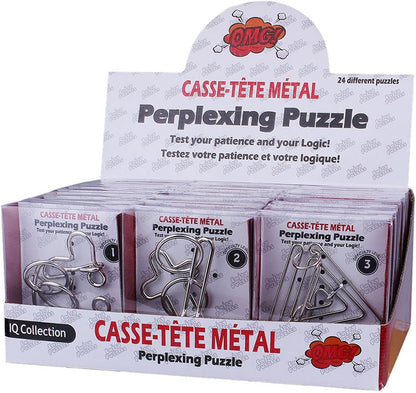 VolksRose 24pcs Brain Teaser Metal Wire Puzzles, Classical Mini Metal Puzzles Set, Mind Smart Game IQ Challenge Puzzle Games, Educational IQ Test Toy Lock Puzzle Gift for Adults Kids Teenagers
