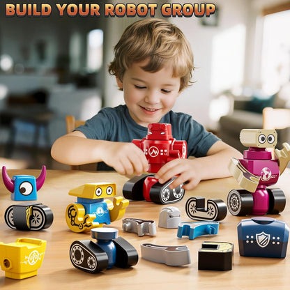 Magnets Robot Building Toys for Kids Ages 3-5 4-8 - 106 PCS Monsters Toys Robot Stacking Building Blocks Set with Storage Box, Creative Learning Christmas and Birthday Gifts for Boys Girls 2-4