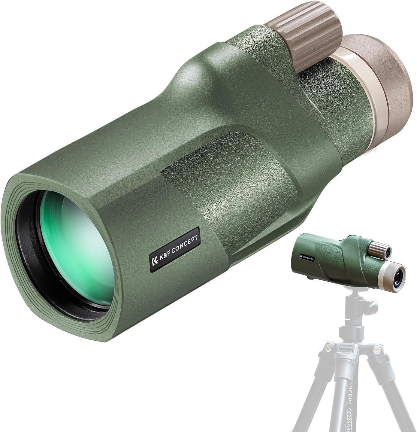 K&F Concept 8-32X50 Zoom Monocular - High Power Dual Focus Prism Compact Monoculars for Kids Adults, with Phone Adapter, Low Light Night Vision, FMC Lens for Bird Watching Hunting Travel Camping Starg