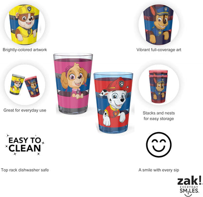 Zak Designs 14.5oz Disney Frozen 2 Nesting Tumbler Set Includes Durable Plastic Cups, Fun Drinkware is Perfect for Kids, 4pk (14.5oz, Anna & Elsa & Olaf)