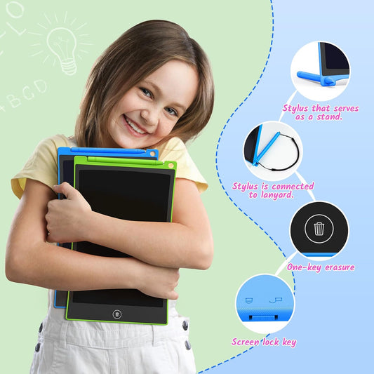 TECJOE 10 Inch 2 Pack LCD Writing Tablet, Colorful Doodle Board Drawing Tablet for Kids, No Mess Toddler Travel Learning Toys, Christmas Birthday Gifts for 3 4 5 6 7 8 Year Old Boys Girls Preschooler