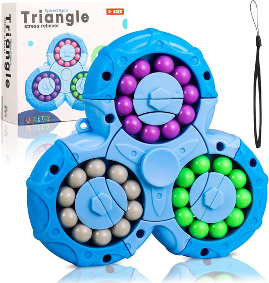 FRIUSATE Magical Bean Puzzle Toy, Rotating Magical Bean Fidget Spinner Toys for Kids, Stress Relief Anxiety Relief Puzzles for Teens Adults, Learning&Education Toys and Gifts