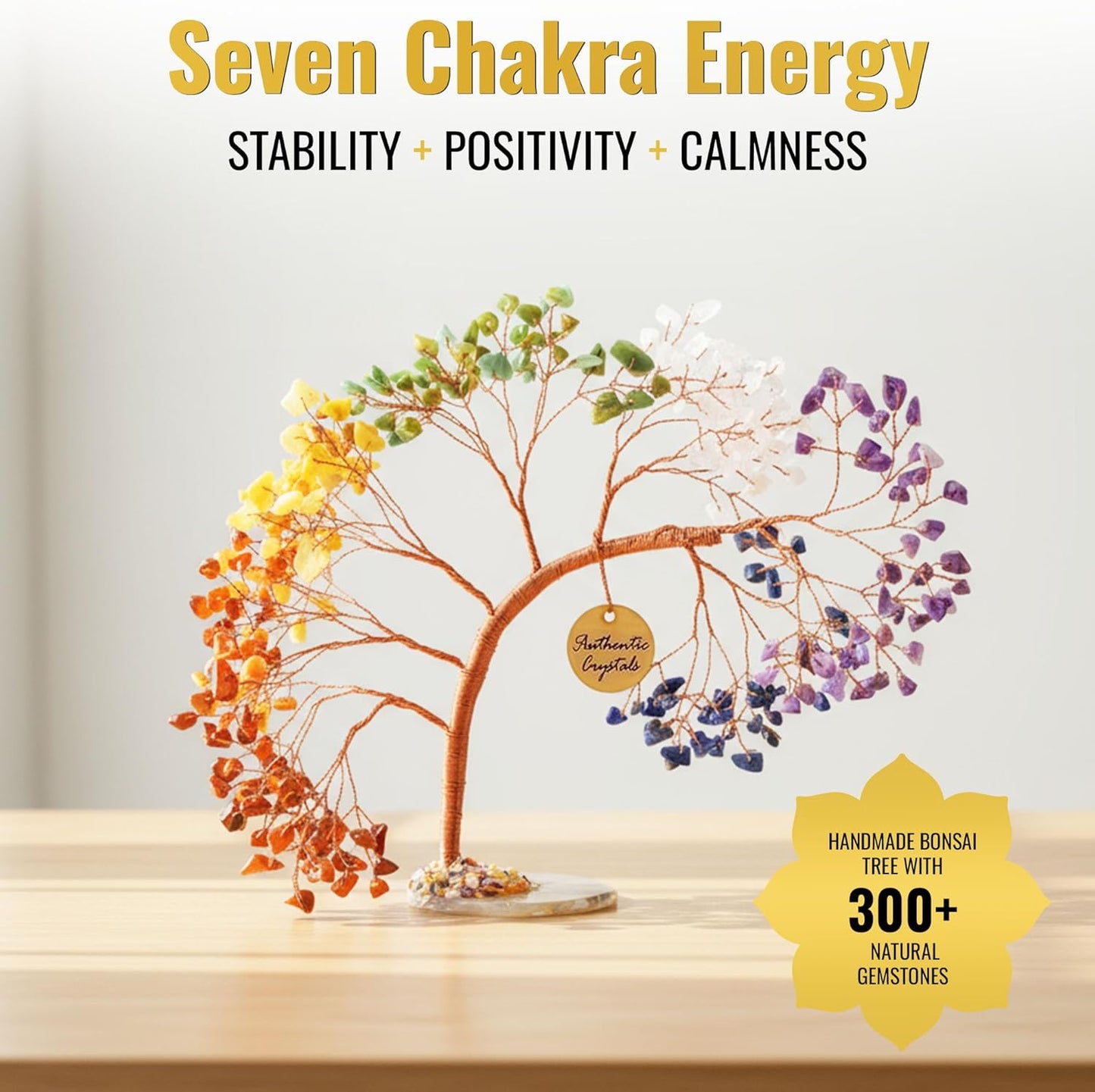 ANAYA AGATE 7 Chakra Healing Crystal Tree of Life Kit, Bracelet, Pendant, Necklace, Feng Shui Money Bonsai Tree, Positive Energy for Women, Mom, Sister and Housewarming Decoration