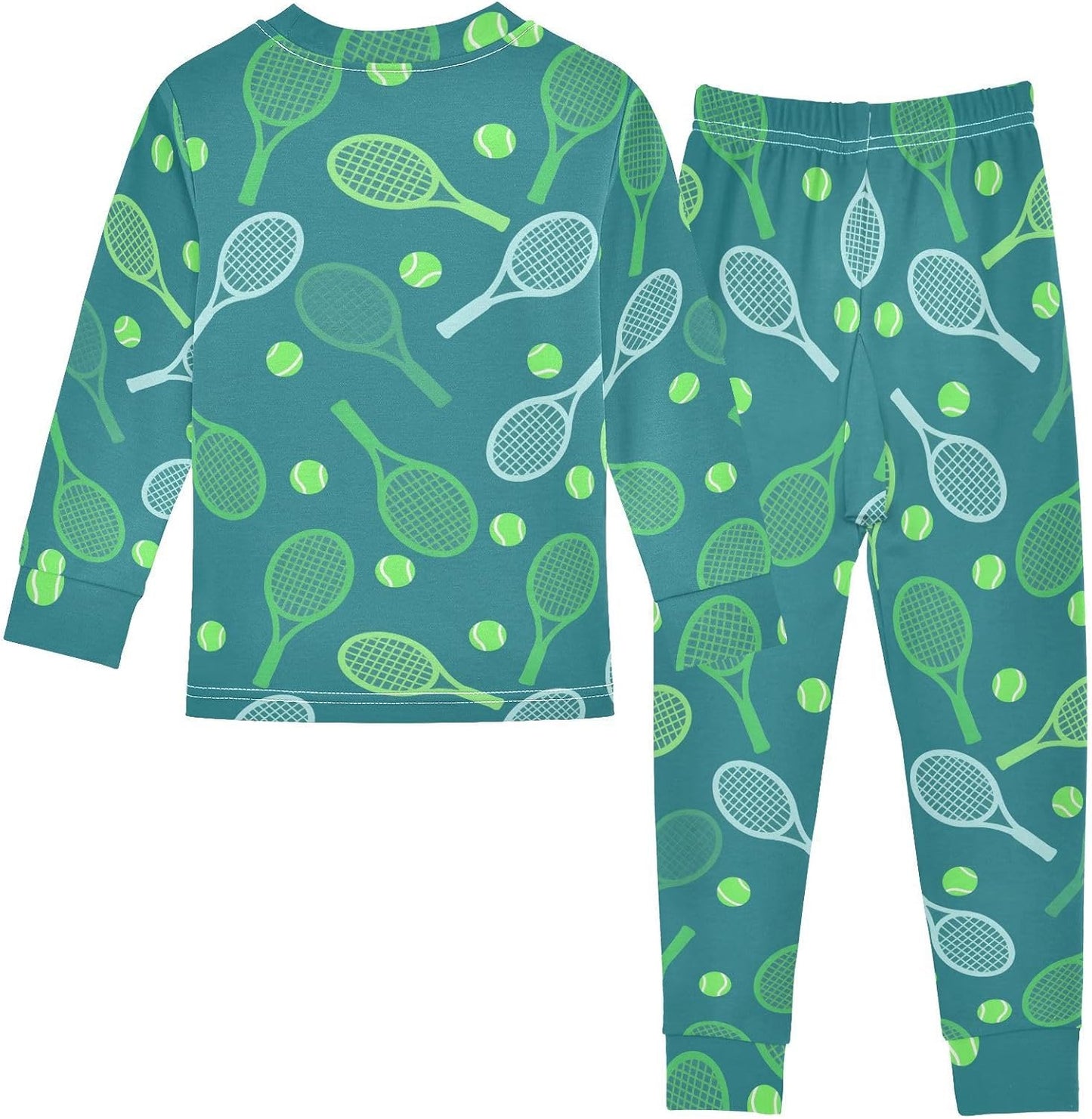 ALAZA Shark Starfish Palm Tree 2 Piece Pajama Set Long Sleeve Top and Pants Sleepwear Unisex - Colors A