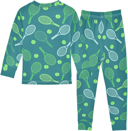 ALAZA Shark Starfish Palm Tree 2 Piece Pajama Set Long Sleeve Top and Pants Sleepwear Unisex - Colors A