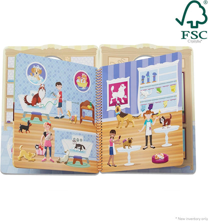 Melissa & Doug Pet Place Puffy Sticker Activity Book – 115 Reusable Stickers with 10 Background Scenes, Pet-Themed Mess Free Travel Toys for Kids Ages 4+ - FSC Certified