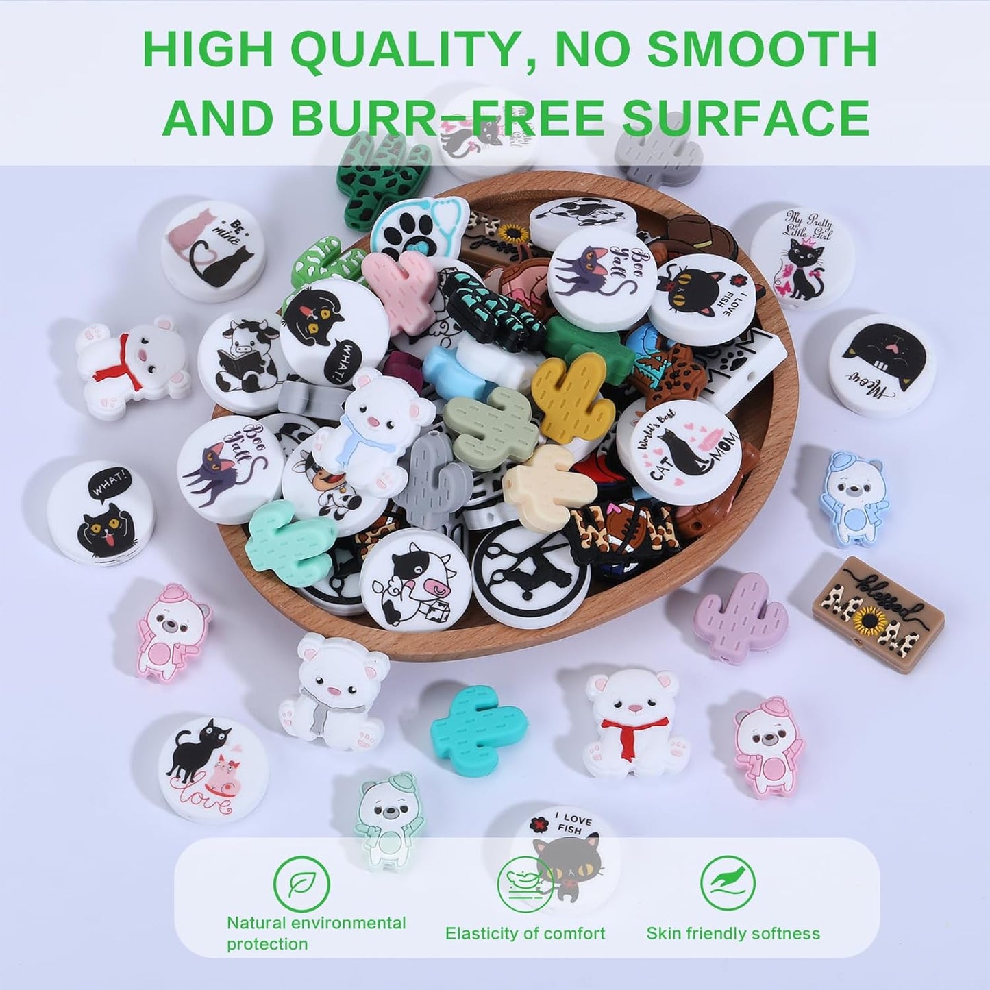 10Pcs Animal Silicone Beads for Keychain Making Cute Puppy Focal Beads for Pens Dalmatian Dog Animal Focals for Bracelets Necklace Earrings Jewelry Making