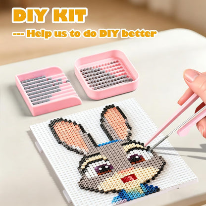 2.6mm Fuse Beads Craft Kit for Kids Adults, 8PCS Fuse Beads Tool Set with Pegboard, Sorting Trays, Tweezers, Bead Pickup Tool, Storage Container, Compatible with Perler Beads for DIY Art Crafts