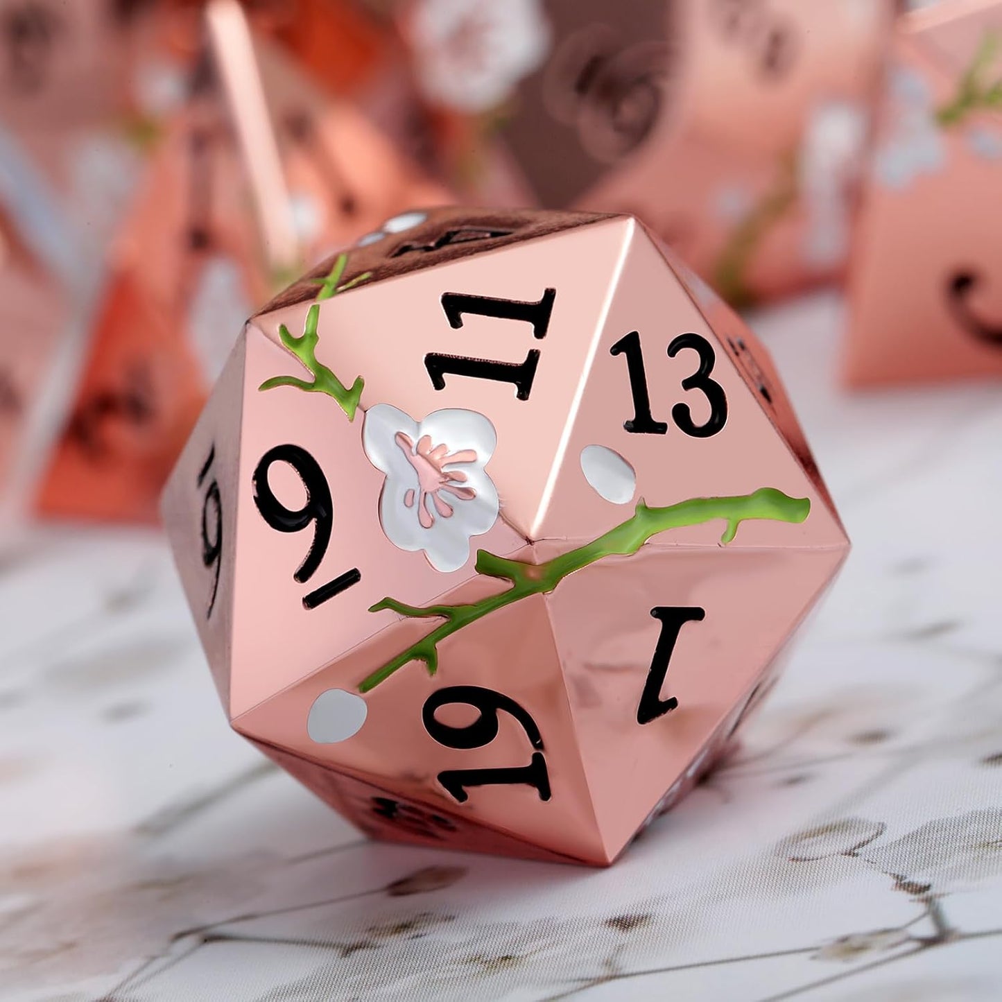 DnDnD Heavy Polyhedral Metal Dice Set with Metal Box, 7-die Shiny Blue Surface with Golden Number for RPG,Dungeons and Dragons,Pathfinder,Shadowrun,D&D,Role Palying Game and Math Teaching - Colors A