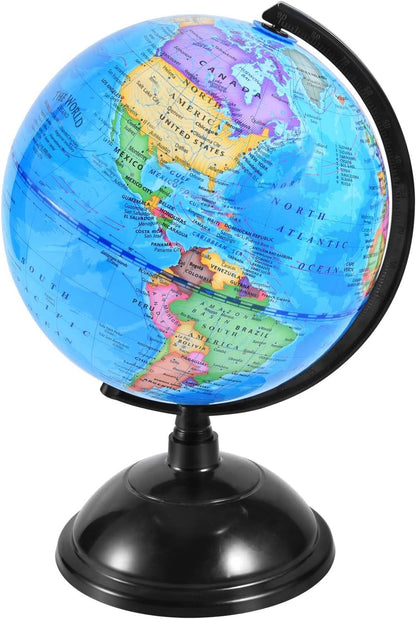 KISEER Rotating World Globe 6 Inch Spinning Earth Globe with Stand for Kids Learning Geography Classroom Education or Office Home Decorations