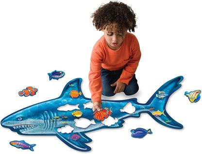 Peaceable Kingdom Giant Floor Puzzles with Uniquely Fun Shaped Pieces for Kids Ages 3+ Gifts for Boys and Girls - Racecar