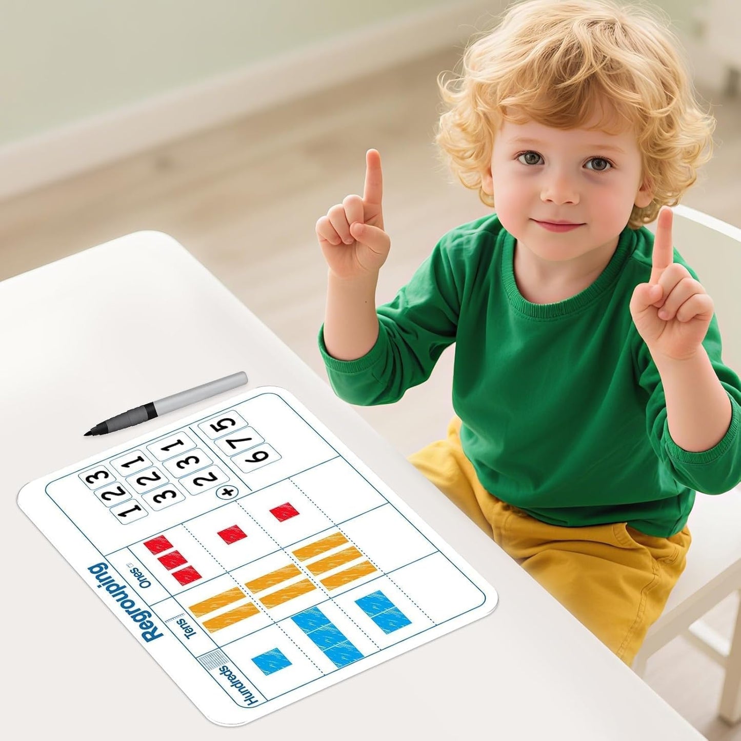 48Pcs Place Value Double Sided Cardboard for Students Dry Erase Sheets Billions to Decimal Numbers Whiteboard Math Regroups Manipulatives Supplies for Teacher Teaching Tool Portable Learning 12" x 9"