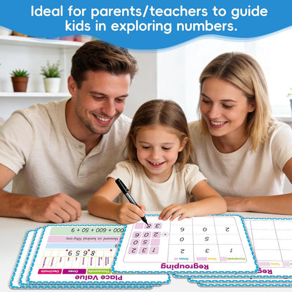 30 Packs Number Line Dry Erase Boards Cards, Double-Sided Writable & Erasable, 0-10 on One Side and 0-20 on the Other Side, Math Learning White Board Tool for Students, Classroom and Home (12” x 4”)