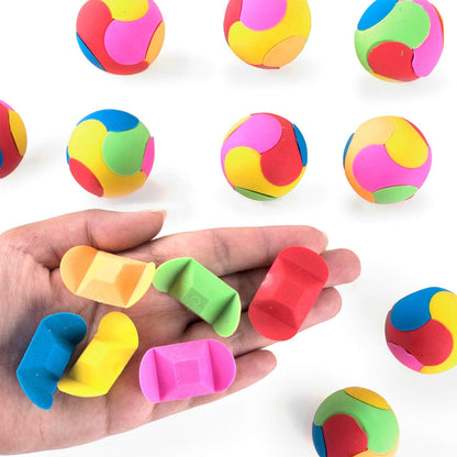 Super Z Outlet 12 Pack Colorful Puzzle Erasers Miniature Pencil Erasers Children Party Favors, Classroom Student Prize Packs, Brain Teasers (Cube)