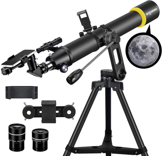 Telescope, Telescopes for Adults Astronomy Professional, 90mm Aperture 1000mm High Powered Telescope for Beginners & Kids with Precision Adjustment Vertisteel AZ Mount Tripod Phone Adapter