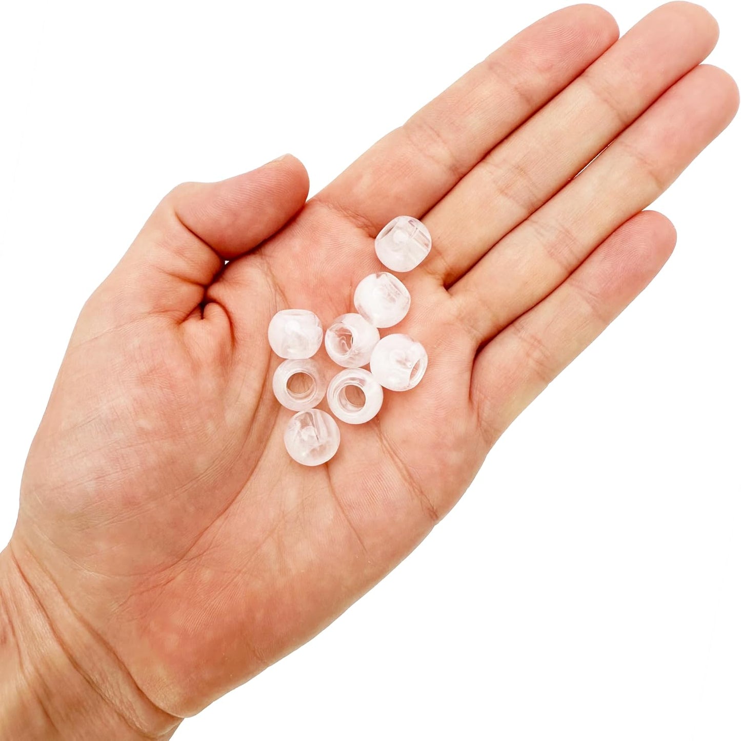 300 Acrylic Large Hole Beads for Crafts and for Hair 10mm x 12mm Acrylic Barrel Beads with 5.7mm Large Hole, Glossy Primary Assortment