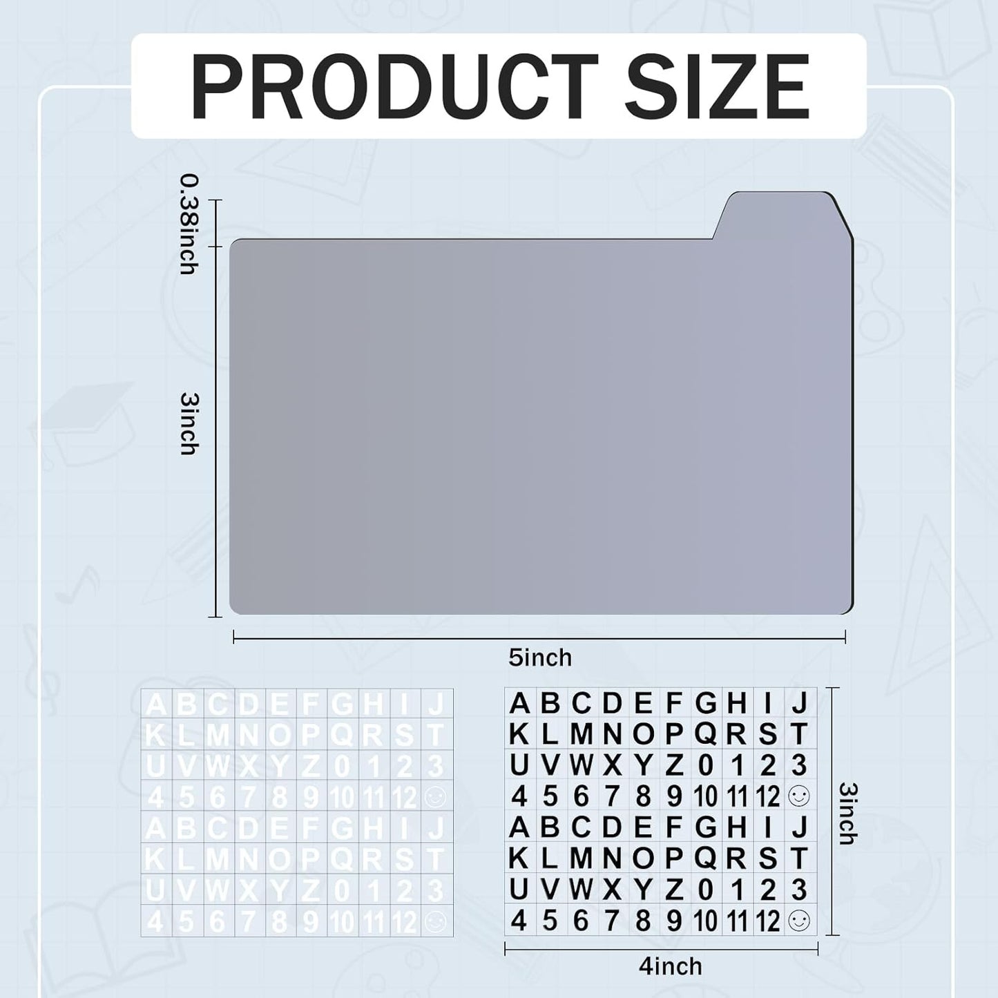 Harloon 50 Pack 3 x 5 Inch Index Card Dividers with 2 Number Alphabet Sticker with Tab, Dry Erase Index Card Guide Set, Photo Recipe Divider for Office Business Back to School Supplies, Candy Color