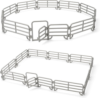 24PCS Farm Ranch Animal Fence Corral Toys for Kids Age 3-5 5-7 4-8 Years Olds Boys Girls, Educational Farm Animal Cake Toppers for Toddlers 3 4 5 6 7 8 9 10
