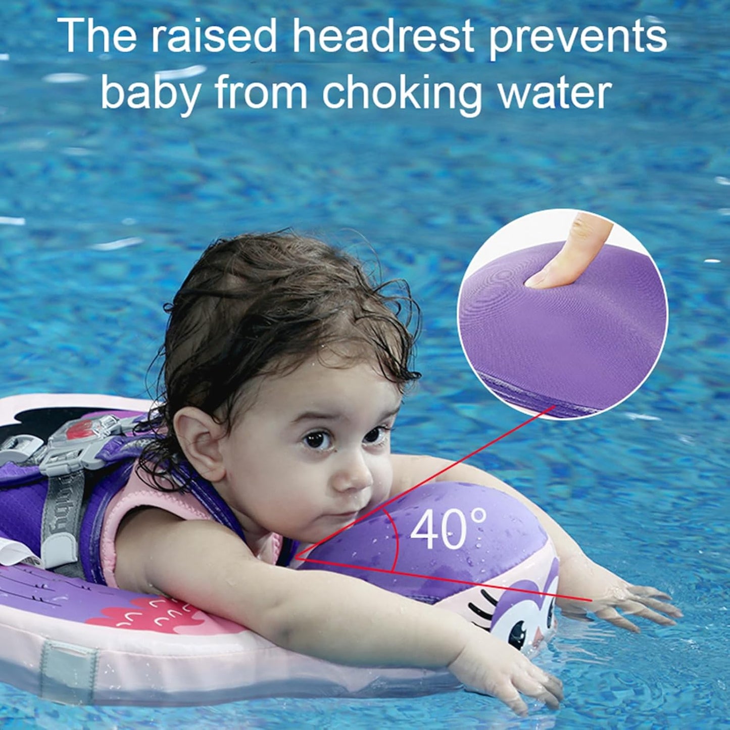 Baby Pool Float with UPF50+ 3D Adjustable Canopy, Add Tail Mambobaby Float Non Inflatable Infant Floats for Pool, Cartoon Narwhal Baby Floats (NPink with Canopy-U05NPCTLUROHML01U05)