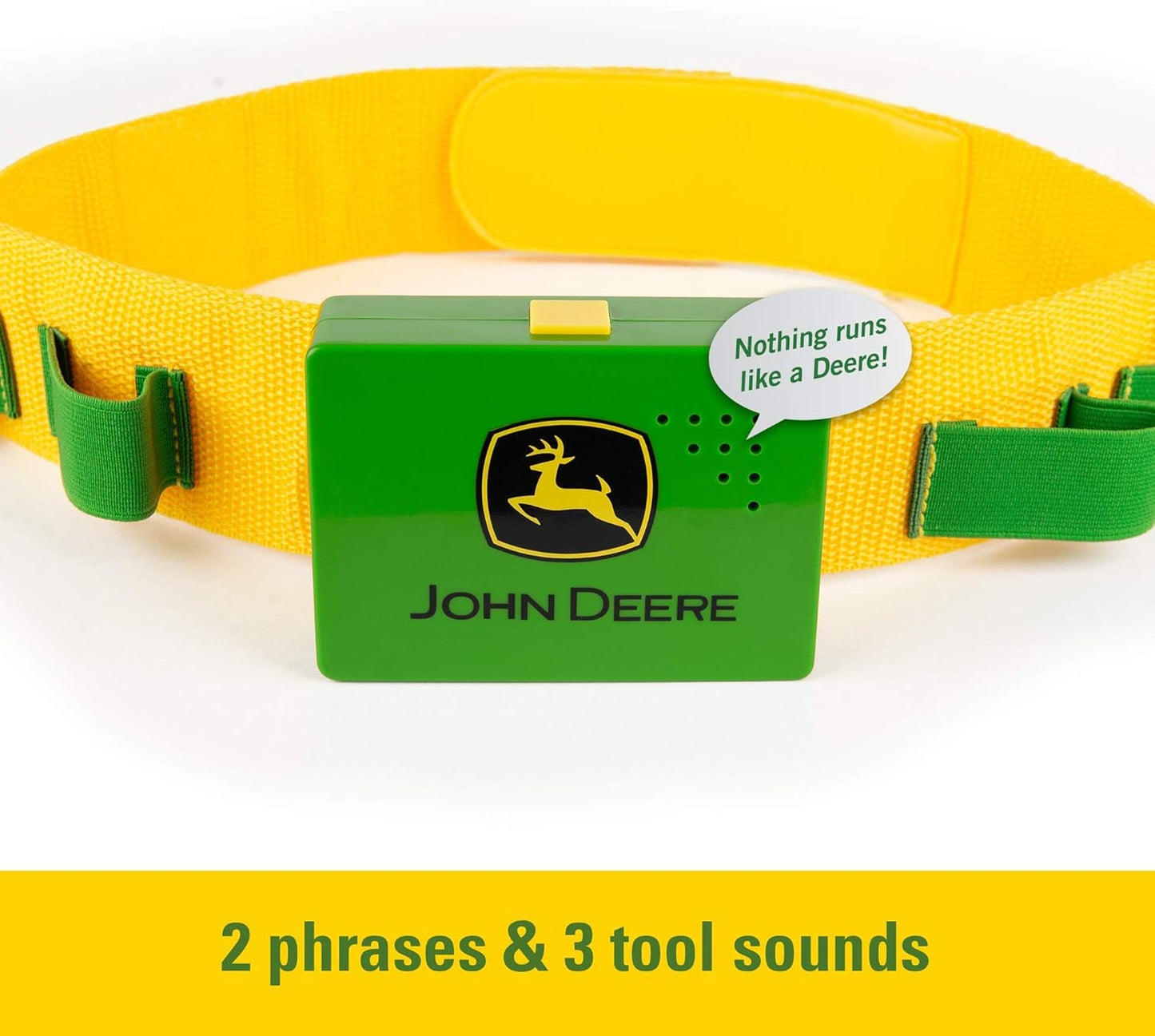 John Deere Deluxe Talking Toolbelt - 7-Piece Kids Tool Set - Interactive Construction Toys - Interactive Toddler Tools Playset - Green - 7 Count - Preschool Toys Ages 2 Years and Up
