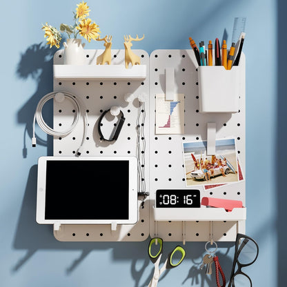 Pegboard Combination Kit - Pegboards and Accessories Modular Hanging for Wall Organizer, Crafts Organization, Ornaments Display, Nursery Storage, Peg Board