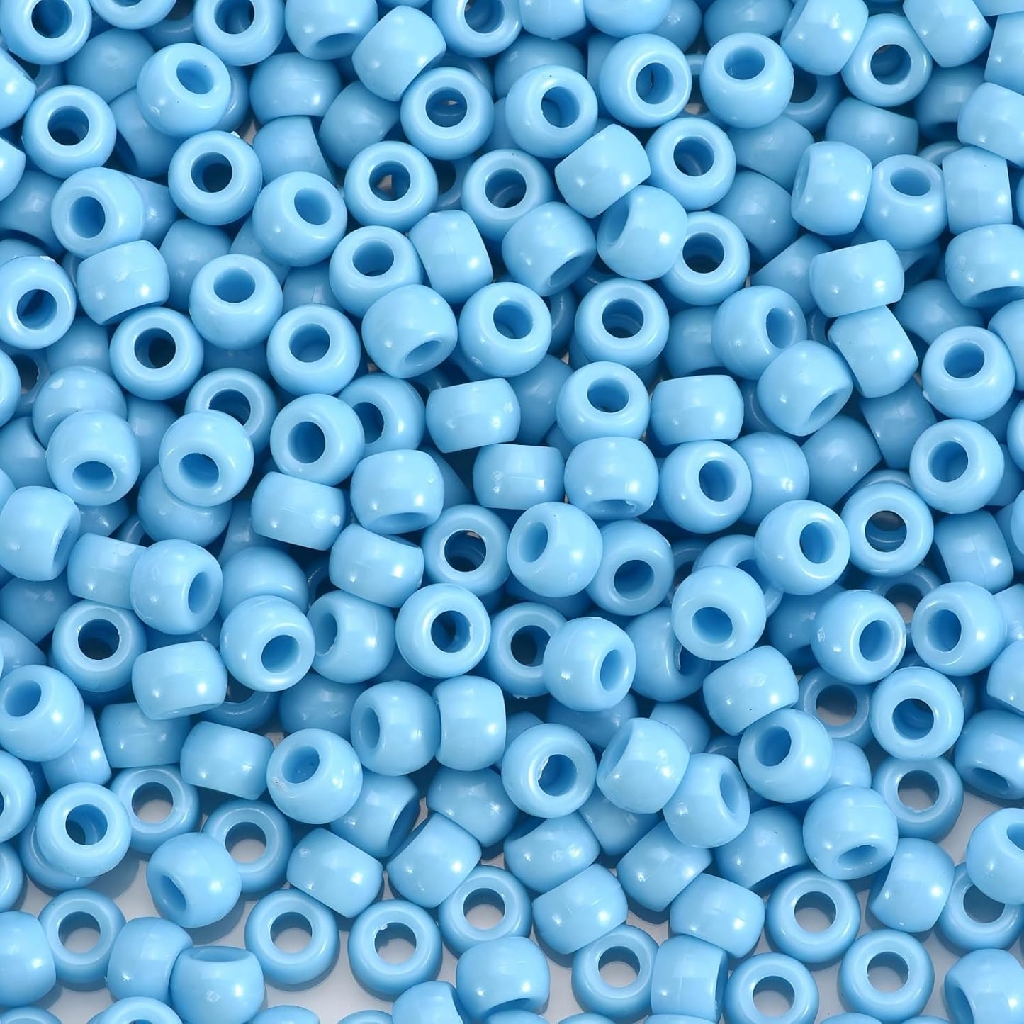 1100Pcs Red Pony Beads 6x9mm Large Hole Plastic Hair Beads for Braids, Kandi Bracelets, Keychains, Jewelry Making
