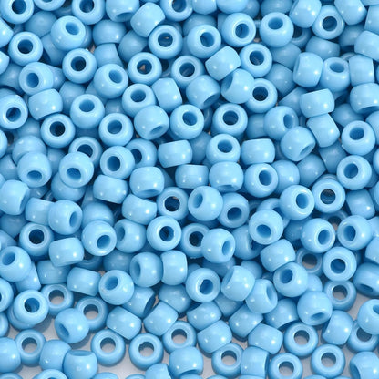 1100Pcs Red Pony Beads 6x9mm Large Hole Plastic Hair Beads for Braids, Kandi Bracelets, Keychains, Jewelry Making