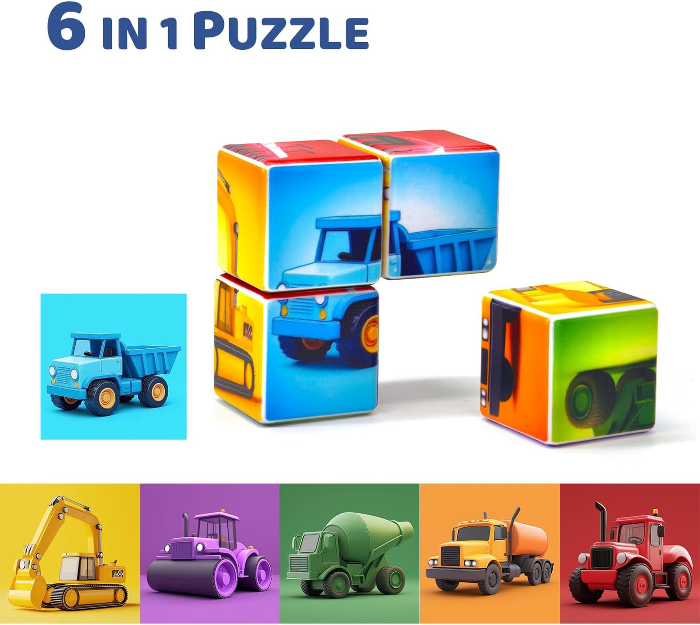 Pairez Toys Random 4 Sets of Magnetic Blocks for Toddlers, 4 Packs Total 16 PCS & 24 Patterns, Magnetic Puzzles for Kids 1-3, Preschool Learning Classroom Must Haves Puzzle Toys