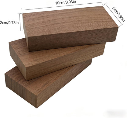 2PCS Unfinished Walnut Wood Blocks for DIY Crafting,Scroll Saw, Woodworking, Wood Carving,Burning,Laser Cutting,Engraving, CNC Cutting, Painting, Fretwork (5.9 x 1.96 x 0.78)