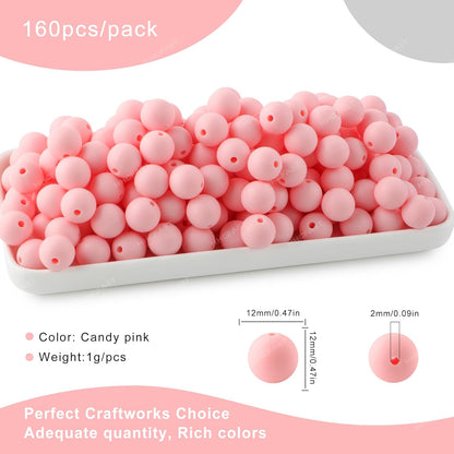 65Pcs 19mm Silicone Beads for Keychain Making Bracelet Necklace, Bulk Round Silicone Beads for Pens（Christmas Green） - Colors A