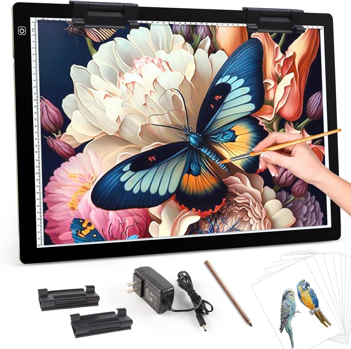 Zocelight A4 Light Pad for Diamond Art Kits for Adults,0.2" Ultra Thin Light Board with Stand and Clip for Diamond Painting Accessories,3 Levels Dimming Light Box for Drawing,Sketching,Animation