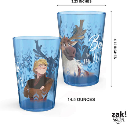 Zak Designs 14.5oz Disney Frozen 2 Nesting Tumbler Set Includes Durable Plastic Cups, Fun Drinkware is Perfect for Kids, 4pk (14.5oz, Anna & Elsa & Olaf)