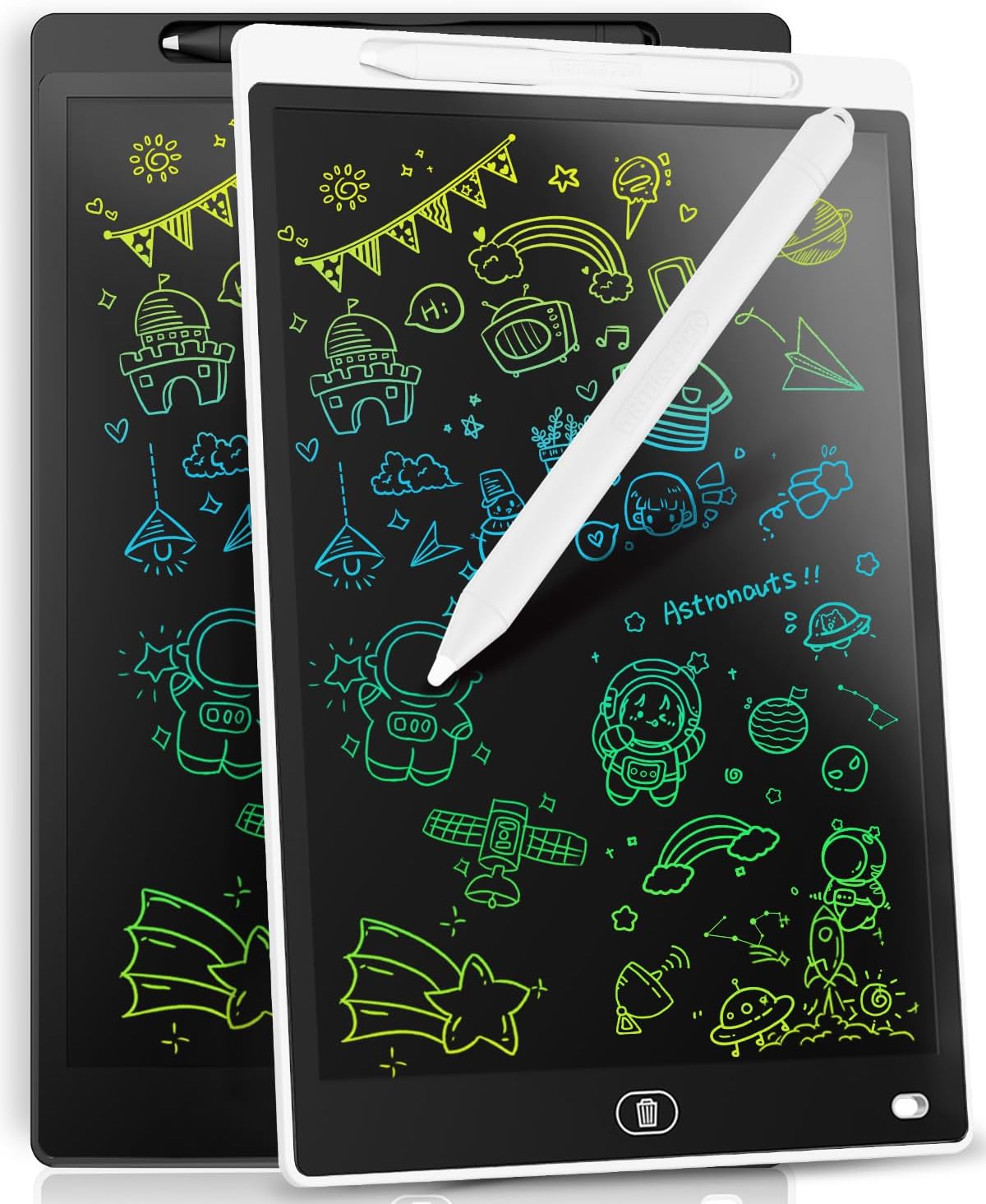 [2 Pack] Genialba LCD Writing Tablet 12-Inch Colorful Doodle Board, Toddler Learning Educational Toys Gifts for 3-8 Years Old Girls and Boys, Electronic Drawing Pad for Kids (Pink&Blue)