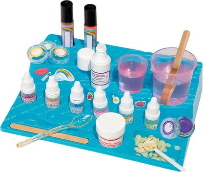 Thames & Kosmos Yummy Rainbow Lip Balm Lab STEM Kit | Make Lip Balms, Glosses | Strawberry, Grape, Banana Flavors & Cosmetic Jars | Chemistry & Biology of Skin Care | 2-Language (EN/FR)