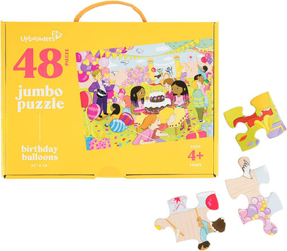 Upbounders® 48 Piece Jumbo Floor Puzzle for Kids | Barbershop Beginner Puzzle | Pretend Play & Learning Toy for Boys Girls Ages 4 5 6 | Black Brown Boy at The Barber (Multicultural)