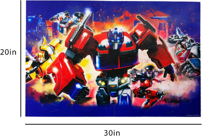Transformers Floor Puzzle for Kids Set - Bundle with 36 Piece Optimus Prime Floor Puzzle Plus Stickers, More | Transformers Jigsaw Puzzles for Kids Ages 4-8