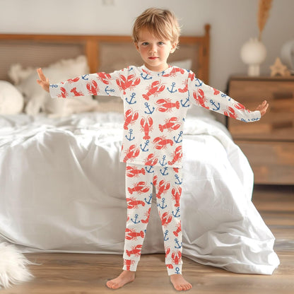 ALAZA Shark Starfish Palm Tree 2 Piece Pajama Set Long Sleeve Top and Pants Sleepwear Unisex - Colors B