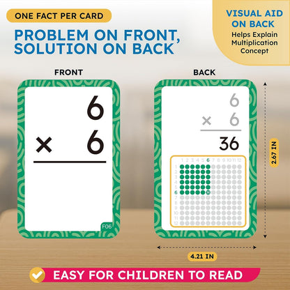 JoyCat 162 Multiplication Flash Cards - All Facts 1-12 Times Tables with Visual Aids Mastered & Review Sorting for Kids 3rd 4th 5th Grade or Homeschool Supplies