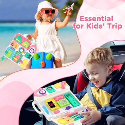 Toddler Toys for 1-2 Year Old Boy, Musical Montessori Busy Board, Early Educational Toy for Toddlers 1-3, Motor Skills Developmental Toy for 12-18 Month Age, Birthday Gift for 1+ Year Old Boy Girl