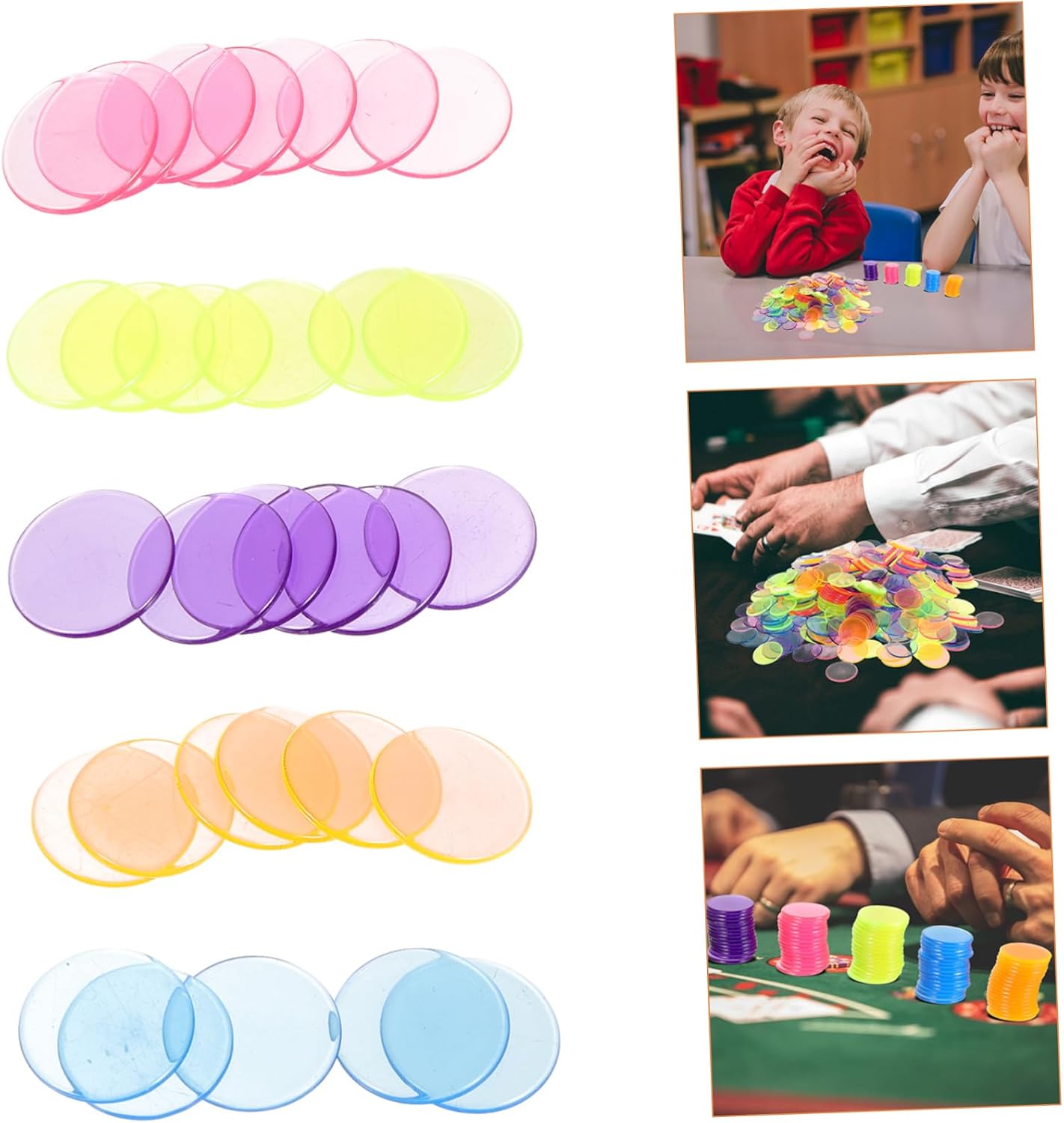 300pcs Bingo Markers Chips Counting Discs for Party Gaming for Math Learning Sorting and Fun Lightweight Portable