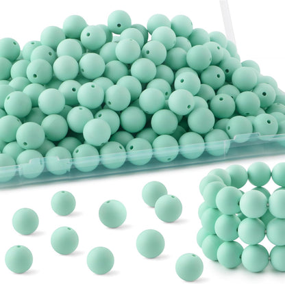 65Pcs 19mm Silicone Beads for Keychain Making Bracelet Necklace, Bulk Round Silicone Beads for Pens（Christmas Green） - Colors A
