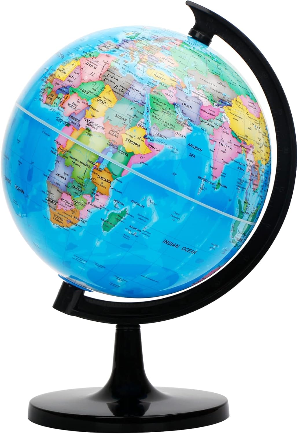 Exerz 8" World Globe - Political Map Educational- Self Assembled School Globe