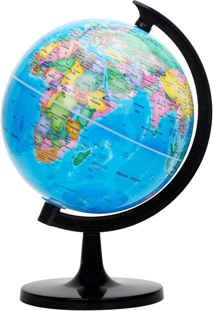 Exerz 8" World Globe - Political Map Educational- Self Assembled School Globe