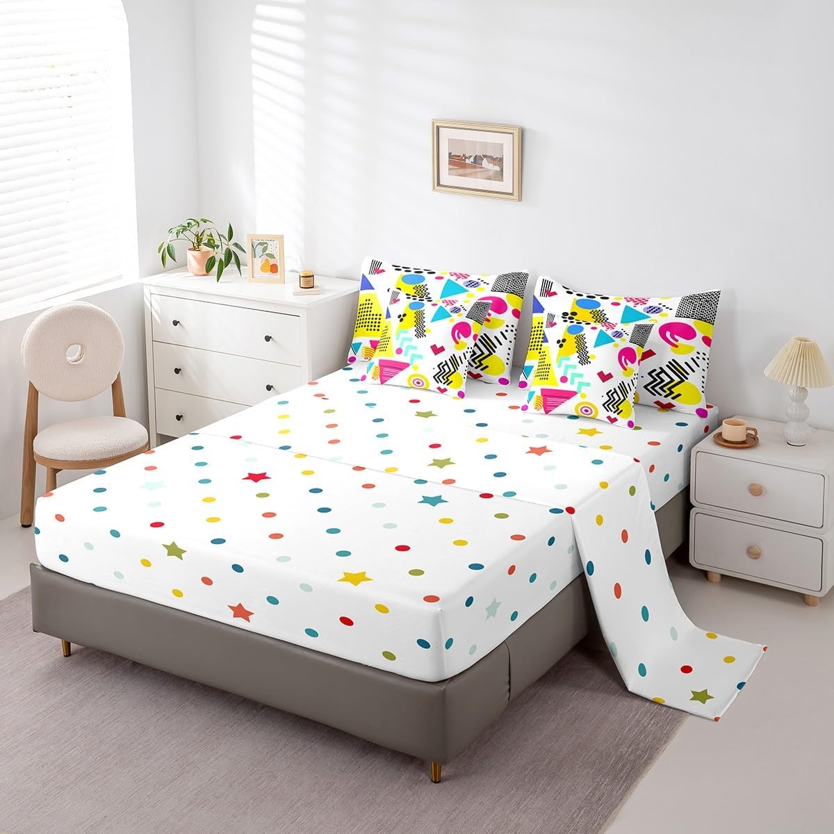 Erosebridal Chemical Equation Bed in a Bag Queen Comforter Set 7 Piece,Chemistry Bedding Sets Science Students Learning Gift Sheet Set with Comforter,Molecular Formula Education Bed Set - Colors A