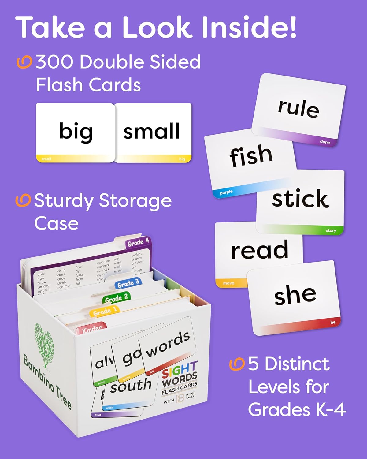 Sight Words Flash Cards 1st Grade - 120 High Frequency Words from Dolch's and Fry's Lists for 6-7 Years
