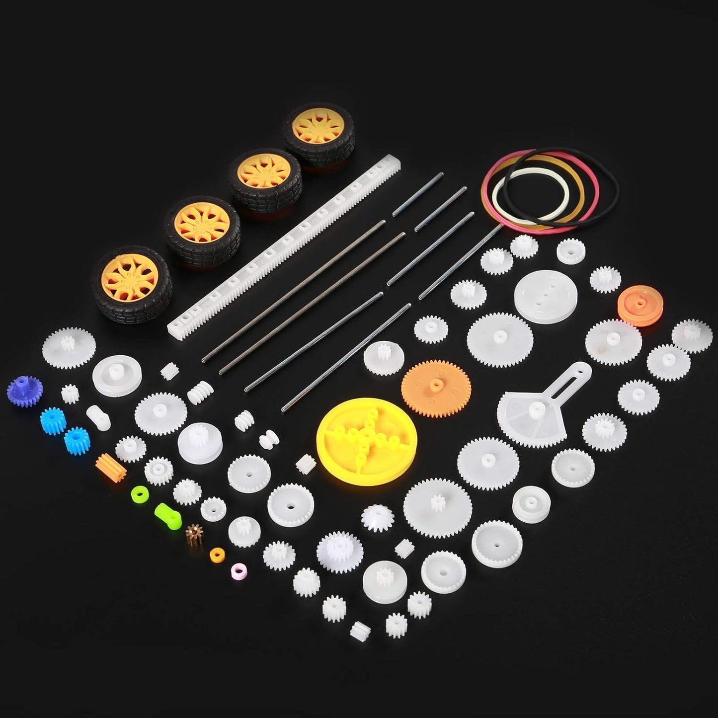 78 PCS Plastic Gear Kit Motor Gears Accessories Single Double Reduction Gear Set for Motor Car Robot with Axle Wheel