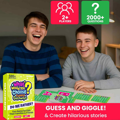 QUOKKA Board Games for Kids 8-12 – Family Games for Kids and Adults – What Would You Choose – 500+ Questions – Original Edition – Fun Card Game for Family Night