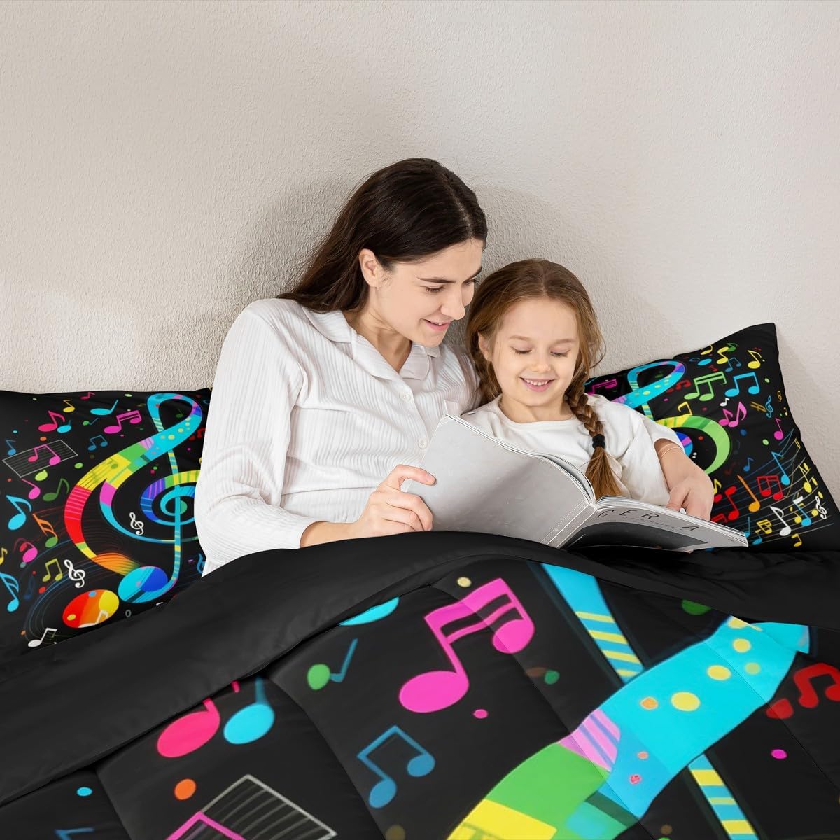 Erosebridal Drum Kit 3D Print Kids Comforter Sets Rock Music Themed Full Bedding Set for Boys Girls Musical Pattern Comforter Set,Colorful Retro Style Quilt Duvet 3 Pcs