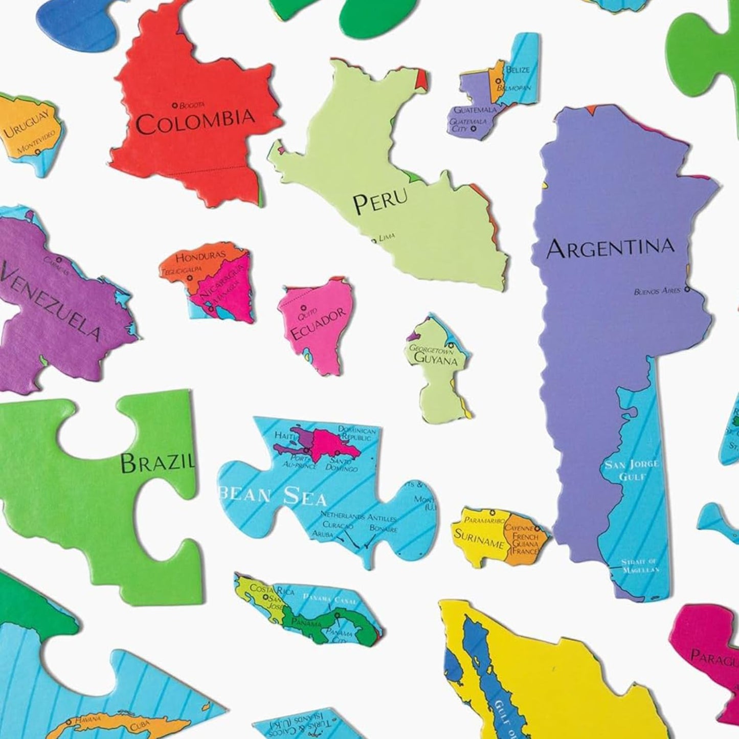GeoToys GeoPuzzle, World Jigsaw Puzzles, 68 Pc Geography Game & Map Puzzle, Educational Games & Kids Learning Activities, Puzzle Gifts for Children Ages 6-9, Fun Learning Toys for Kids