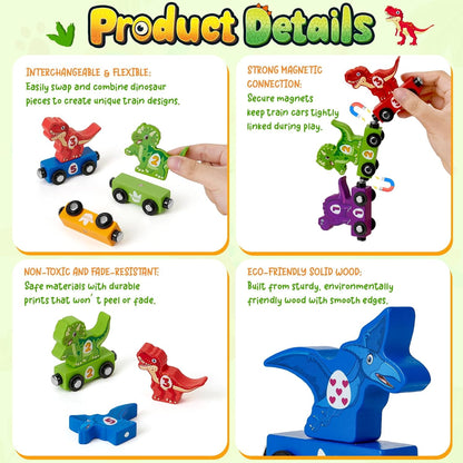 Atoylink Toddler Sorting and Stacking Toys with Magnetic Wooden Cars & Community Helpers, Baby Number Blocks Nesting Boxes Preschool Learning Montessori Toys for 1 2 3 Year Old Boys Girls Gift